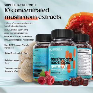 OEM ODM Etiqueta Privada gomitas de setas suplementos niños aplicable memoria cerebral concentración caramelo forma de dosificación caramelo de goma - Product Image 5
