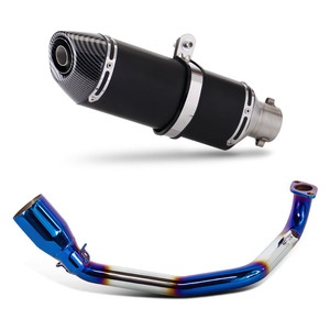 ระบบท่อไอเสีย GY6 สำหรับเครื่องยนต์ GY6 Zuma TANK150 TANK200 125CC/150CC/200CC ท่อไอเสียรถจักรยานยนต์ สีน้ำเงิน ท่อร่วมไอเสีย <span class=keywords><strong>Yoshimura</strong></span> <span class=keywords><strong>R77</strong></span> - Product Image 2