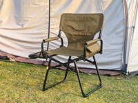 Chaise de Réalisateur Pliante en Acier pour Extérieur, Tissu Oxford 600D, Rangement Compact, Accoudoir Rembourré de 17 cm d'Épaisseur, Vente en Gros