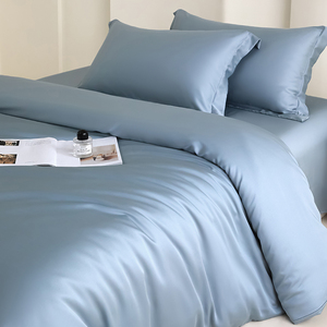 <span class=keywords><strong>Set</strong></span> di Biancheria da Letto Ecologico OEM, Lenzuola in Tinta Unita, <span class=keywords><strong>Set</strong></span> Quattro Pezzi in Fibra di Leisel, Copripiumino in Seta Artificiale - Product Image 2