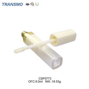 Tube de gloss à lèvres écologique personnalisé de 7 ml avec bouchon carré doré, emballage cosmétique en plastique avec logo personnalisé - Product Image 5