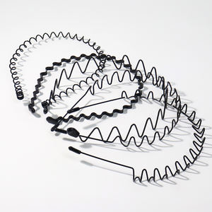 מפעל מותאם אישית 5pcs חם מוכר מתכת ראש שחור חישוק גל שיער hop גל תסרוקת יוניסקס אביזרים לנשים גברים - Product Image 1