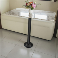 Pied de table monocolonne en métal noir pour camping-car, caravane, bateau, accessoire de mobilier de table à manger