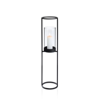 Vente en gros Offre Spéciale 2023 Bougeoirs pilier en verre pour la maison en métal au design simple pour la fête de mariage