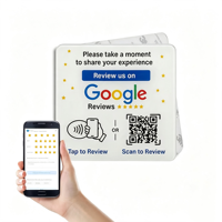 Menu de table personnalisé en acrylique PVC, plaque époxy, carte de commentaires Google, médias sociaux Instagram, autocollant NFC avec code QR