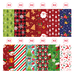 WW017 pesta Natal pola kotak-kotak merah bahan akun tangan DIY kertas buku tempel pembuatan kartu latar belakang - Product Image 6