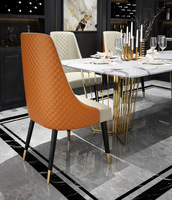 Chaise d'appoint en tissu velours moderne européen avec base en métal durable pour hôtel et restaurant