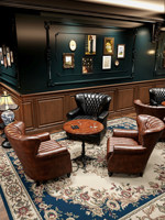 Canapé de bar à whisky de style américain, ensemble table et chaises vintage western pour salle à manger, mobilier de restaurant individuel pour salle à cigares