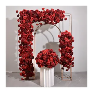 Bola mawar merah pernikahan ccenterpieces untuk meja pernikahan menyesuaikan bunga buatan bola bunga sutra grosir bola bunga