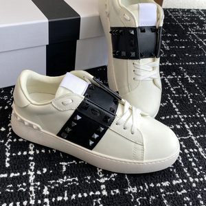 Nuove <span class=keywords><strong>Sneakers</strong></span> Basse in <span class=keywords><strong>Pelle</strong></span> Bianca 2026 con Striscia Borchiata Blu Navy, Scarpe Casual Allacciate da <span class=keywords><strong>Donna</strong></span>, Stile Walking - Product Image 2