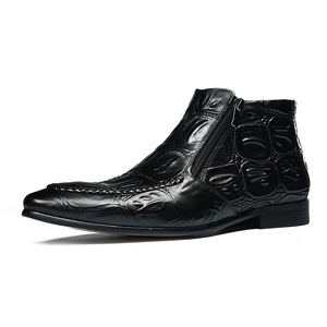 รองเท้าหนังลำลองสไตล์อังกฤษ Brook Embossed พื้นหนาเคลือบเงา ตกแต่งด้วยสีเพ้นท์ด้วยมือ สำหรับผู้ชาย ลายเสือดาว ฤดูใบไม้ร่วง - Product Image 4
