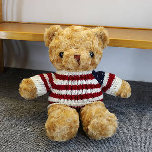 Promosi Tahun Baru boneka beruang lucu Logo kustom beruang Teddy kemeja Hoodie hitam putih mewah Super lembut untuk ulang tahun - Product Image 5