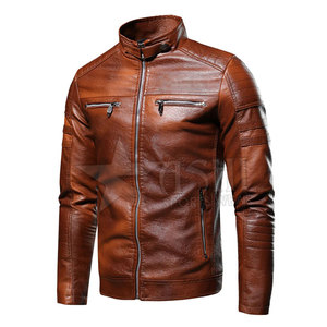 2024 dernière conception veste en cuir à manches longues pour hommes avec Logo personnalisé tissu de haute qualité vêtements décontractés d'hiver disponibles bas prix - Product Image 1