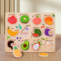 Montessori DIY houten speelgoed vroeg leren fruitvorm puzzelbord educatief cognitief matchend bordspel voor cadeau