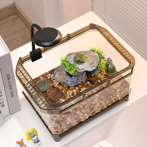 Mini accessoire d'aquarium de réservoir de tortue en plastique PET écologique spécial pour l'élevage de <span class=keywords><strong>petits</strong></span> <span class=keywords><strong>poissons</strong></span> <span class=keywords><strong>dans</strong></span> la terrasse ou la villa de la maison - Product Image 3