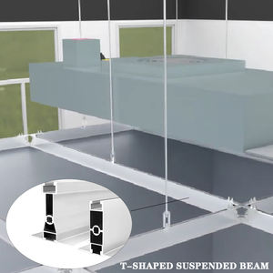 Poutre de <span class=keywords><strong>suspension</strong></span> en forme de T en aluminium de purification 55 60 70T classe de quille 100 FFU profil en alliage d'aluminium de purification de <span class=keywords><strong>plafond</strong></span> - Product Image 1