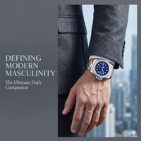 Montre à quartz de luxe pour homme, lunette rotative dorée, cadran bleu, aiguilles lumineuses, étanche, affichage de la date, logo personnalisé OEM