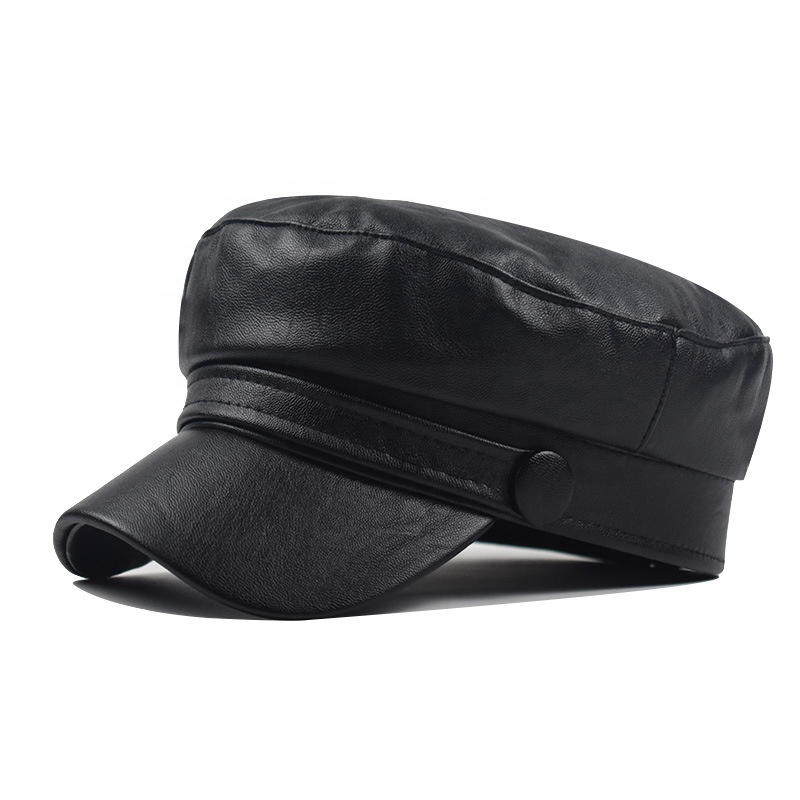 【MORE THAN BLACK】LEATHER BERET Leather Beret by Seeberger --> Shop Hats, Beanies & Caps
