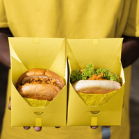 Boîtes à hamburgers personnalisées en papier kraft, recyclables, de qualité alimentaire, pliables, grises, emballage unique pour hamburgers, impression de logo UV bon marché, Chine