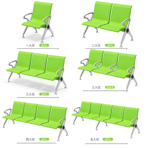 เก้าอี้รอคิว ยี่เจียฮ่าว หุ้มหนัง PU โครงเหล็ก 1 2 3 4 5 ที่นั่ง เก้าอี้แถวสำหรับพื้นที่สาธารณะ สนามบิน ห้องเรียน - Product Image 1