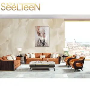Living Room Corner Sofa Section Love seat European Velvet Luxury Sofas Sectionals