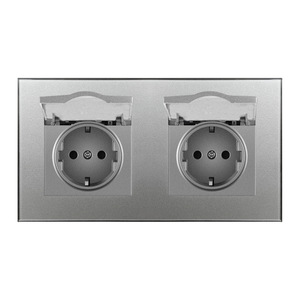 Enchufe impermeable de estilo europeo de 82 mm IP44 con panel de vidrio y cubierta para instalación oculta - Product Image 3