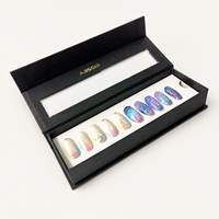 Boîte d'emballage de luxe personnalisée pour faux ongles, avec fermeture magnétique, en carton rigide, avec insert et logo personnalisé