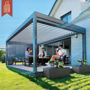 <span class=keywords><strong>Toit</strong></span> à lamelles en aluminium avec éclairage RVB dimmable et étanche, <span class=keywords><strong>abri</strong></span> extérieur bioclimatique moderne, pergola <span class=keywords><strong>de</strong></span> <span class=keywords><strong>jardin</strong></span>, patio, cour arrière - Product Image 1
