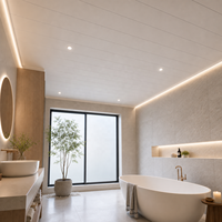 Panel de Techo de PVC Entrecruzado Blanco Mate WYRAX, 300 x 8.5 mm, para Espacios Residenciales y Baños, Fácil de Limpiar, Construcción Ligera
