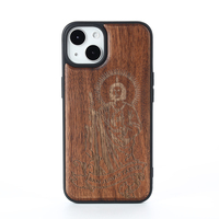 Étui de téléphone en bois véritable gravé au laser, design personnalisé, fait main, pour iPhone 15, 15 Pro, 15 Pro Max