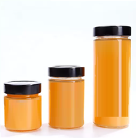Bentuk Bulat 106Ml 212Ml 314Ml 580Ml Botol Kaca Ergo untuk Madu Permen Bunga Kering Selai Teh Grosir