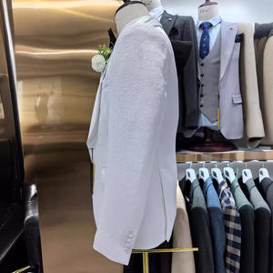 S093N 2025 alto traje de anfitrión informal de boda para hombre de <span class=keywords><strong>3</strong></span> piezas ajustado Comercio exterior transfronterizo 3Piss esmoquin botón cremallera Fly <span class=keywords><strong>Mad</strong></span> - Product Image 3