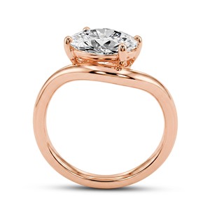 Elegant Yellow Gold Lab Grown Diamond <b>Ring</b> for Women Featuring VVS VS EF Diamonds in 10KT 14KT 18KT Gold Perfect for Engagement - Product Image 2