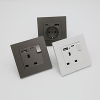 Prise murale BENDI C35 13A USB-A/Type-C IP22, panneau ignifuge pour PC industriel, contact en cuivre pur, 250V, Europe, hôpital