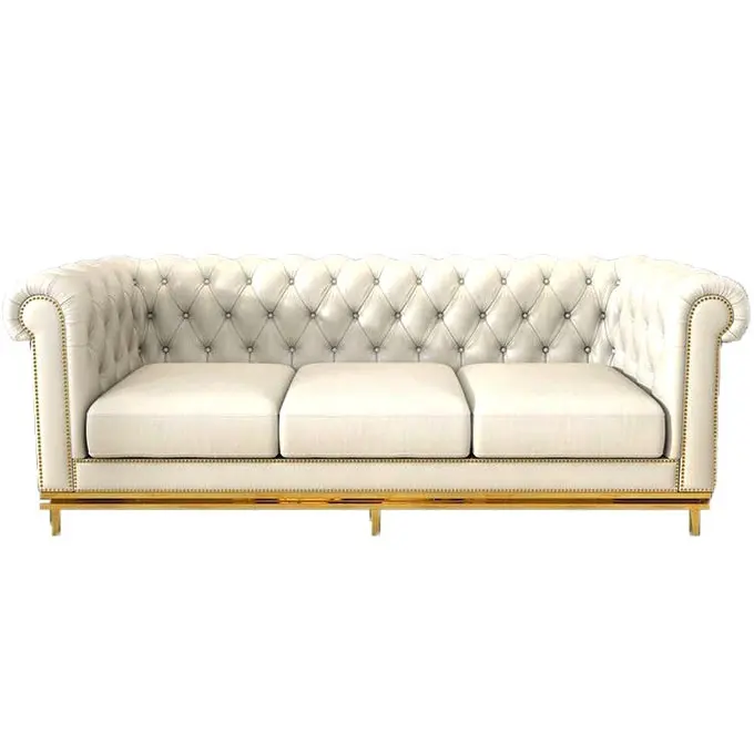 Prodotto caldo di lusso moderno soggiorno mobili 7 posti in pelle set divano set disegni