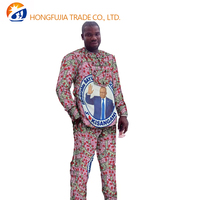Kain Pinggang Batik Afrika Motif Wax Belanda Anti-Pilling 100% Poliester untuk Gaun