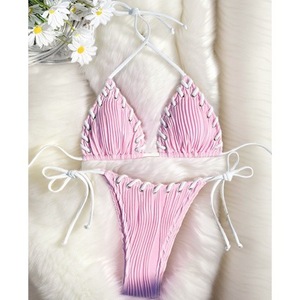 2024 New European and American Style Fresh and <b>Sweet</b> <b>Personalized</b> Two-Piece Swimsuit Bikini Cross-border Trade - Product Image 2
