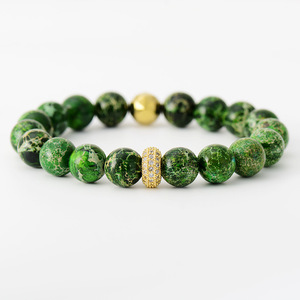 Imperial Stone Beaded Elastic <b>Bracelet</b> Multicolor Round Beads Gift Jewelry for Women Fashion Accessory - Product Image 3