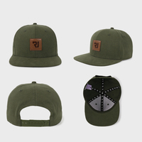 Casquette Snapback en Coton Lavé avec Patch en Cuir PU Personnalisé, Visière Plate Structurée, Style Hip Hop - Idéale pour les Voyages en Extérieur