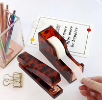 Agrafeuse vintage portable Xinyurui en acrylique écaille de tortue et métal, mignonne, pour bureau, organisation à domicile, espace de travail, collègue