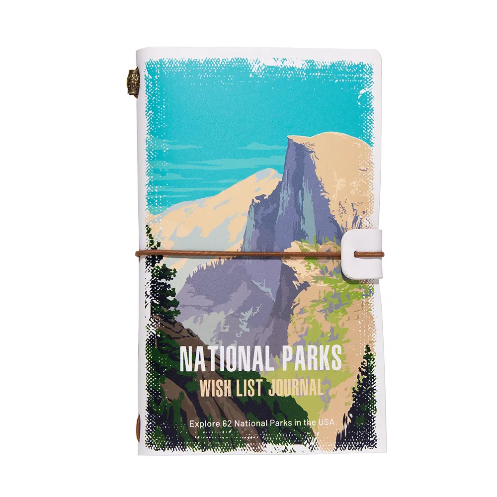 USA Voyager Notebook Leather Journal Personal Travel Diary Refillable National Parks Bucket Wishlist Journal Notebook