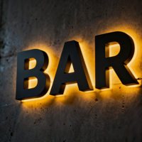 Enseigne personnalisée en 3D avec rétroéclairage LED pour hôtel, école, café, avec étanchéité IP65, options multicolores