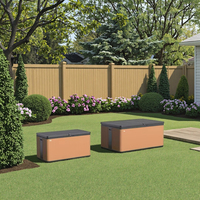 Prix d'usine, boîte de rangement de jardin en plastique écologique facilement assemblable, revêtement PVC, 71 gallons, boîte de rangement pour terrasse