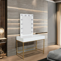 Coiffeuse moderne de style industriel et table d'étude Coiffeuse de maquillage en bois MDF avec tiroirs en métal pour chambre à coucher ou salon