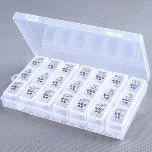 Large-Capacity 21-Compartment Transparent Plastic <b>Pill</b> Organizer Portable Daily Use Moisture-Proof Medicine Storage <b>Case</b> - Product Image 4