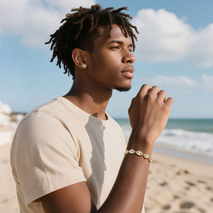 Hochwertiger Modeschmuck 15mm Vergoldetes 925 Sterling Silber VVS Moissanit Diamant Böses Auge Tennis-Armband für Männer und Frauen - Product Image 2