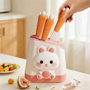 Set da <span class=keywords><strong>Cucina</strong></span> Giocattolo 10 Pezzi a Tema Coniglietto, Gioco di Ruolo Sicuro con Utensili e Tagliere a Forma di Carota per Bambini - Product Image 4