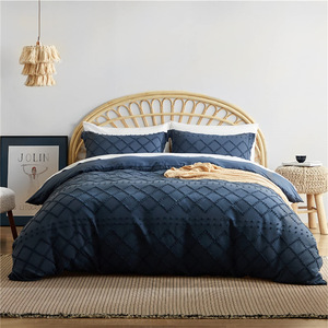 Ensemble <span class=keywords><strong>de</strong></span> literie en tissu texturé trois pièces, très vendu, en <span class=keywords><strong>coton</strong></span> bohème uni, <span class=keywords><strong>housse</strong></span> <span class=keywords><strong>de</strong></span> <span class=keywords><strong>couette</strong></span> moelleuse - Product Image 1