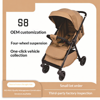 Poussette légère en alliage d'aluminium pliable d'une main, landau de voyage portable à suspension quatre roues pour bébés, vente en gros pour l'extérieur