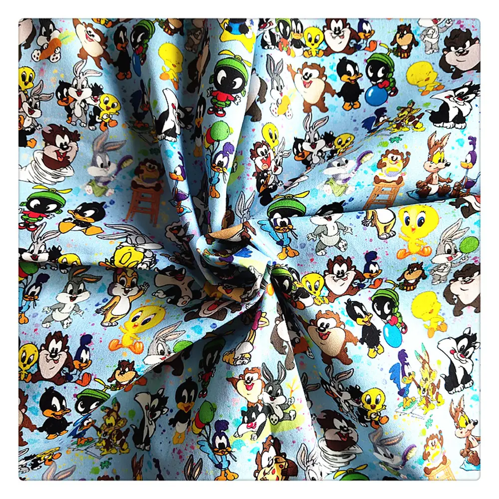 Wholesale Free Sample Bulk Sale Cartoon Animated Film Character 100 Cotton Printed Fabric for Garments